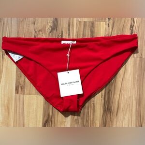 Mara Hoffman Red Bikini Bottom XL Sustainable Swim New With Tags UPF 50+